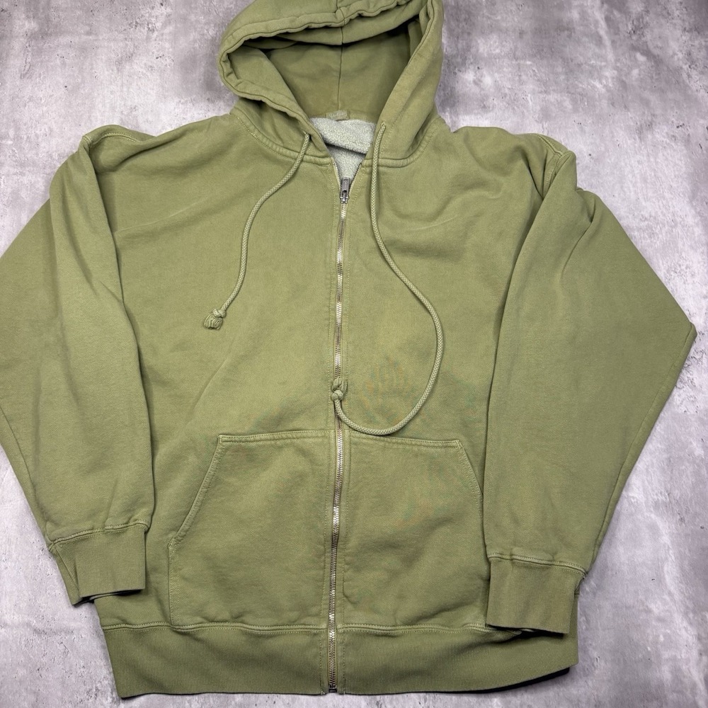 John Galt Brandy Melville Zip Up Hoodie Womens One Size Olive Green 2010s